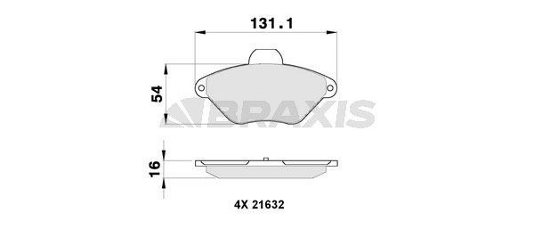 BRAXIS Τακάκια φρένων AB0271 Τακάκια CITROËN BRAXIS AB0271