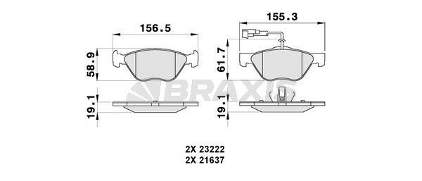 BRAXIS Kit pastiglie freni AB0285 AB0285 Pastiglie freno sportive ALFA ROMEO BRAXIS costo