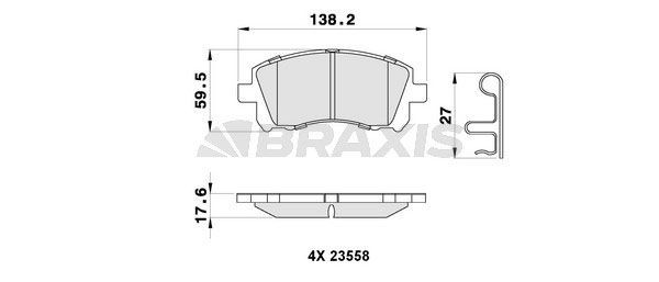 BRAXIS Bremseklodser AB0288 BRAXIS Sports bremseklodser SUBARU AB0288