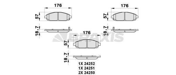 BRAXIS Τακάκια φρένων AB0291 Αγωνιστικά τακάκια JEEP BRAXIS AB0291
