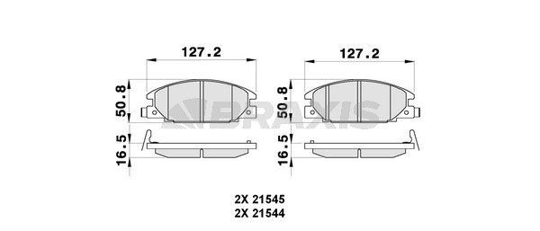 BRAXIS Τακάκια φρένων AB0296 BRAXIS Σετ τακάκια OPEL AB0296