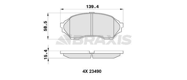 BRAXIS Τακάκια φρένων AB0333 Αγωνιστικά τακάκια MAZDA BRAXIS AB0333
