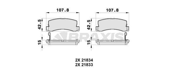 BRAXIS Brzdové doštičky/platničky AB0336 Športové brzdové doštičky LEXUS BRAXIS AB0336