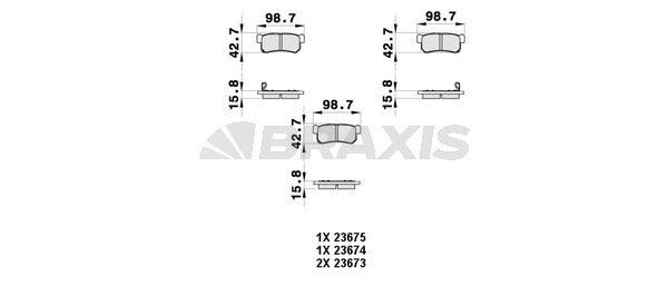 BRAXIS Piduriklotsid AB0359 Sport piduriklotsid BRAXIS SSANGYONG AB0359