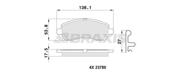BRAXIS Bremseklodser AB0386 Sports bremseklodser SUBARU BRAXIS AB0386