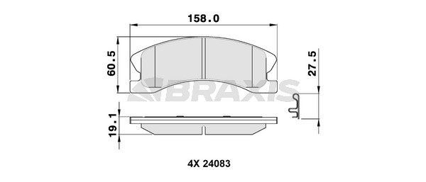 BRAXIS Τακάκια φρένων AB0387 Αγωνιστικά τακάκια BRAXIS JEEP AB0387