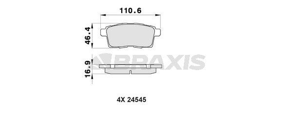 BRAXIS Τακάκια φρένων AB0423 Αγωνιστικά τακάκια MAZDA BRAXIS AB0423