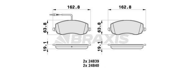 BRAXIS Bromsbelägg AB0438 PEUGEOT bromsbelägg sport BRAXIS AB0438