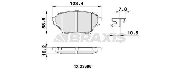 BRAXIS Τακάκια φρένων AB0459 Αγωνιστικά τακάκια BRAXIS MAZDA AB0459