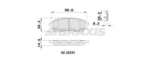BRAXIS Bremseklodser AB0483 Sports bremseklodser BRAXIS SUBARU AB0483