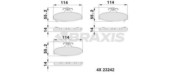 BRAXIS Piduriklotsid AB0500 Sport piduriklotsid BRAXIS SSANGYONG AB0500
