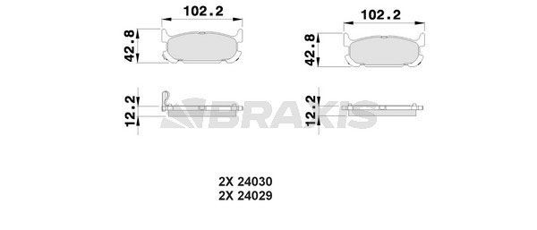 BRAXIS Τακάκια φρένων AB0520 Αγωνιστικά τακάκια BRAXIS MAZDA AB0520