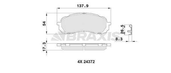 BRAXIS Bremseklodser AB0531 Sports bremseklodser BRAXIS SUBARU AB0531