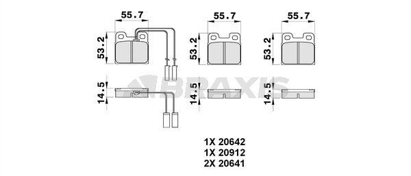 BRAXIS Bremseklodser AB0533 AB0533 Bremseklods ALFA ROMEO 147 BRAXIS