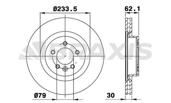 BRAXIS Disque de frein AD0984 Disques LAND ROVER BRAXIS AD0984