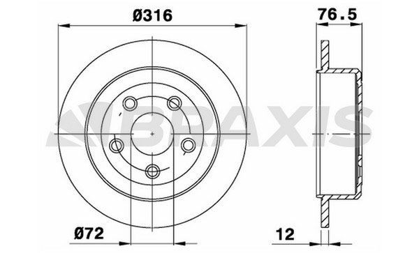 BRAXIS Bromsskiva AD1058 JEEP bromsskivor sport BRAXIS AD1058