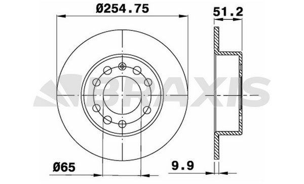 BRAXIS Brzdový kotouč AE0018 BRAXIS Brzdový kotúč SKODA AE0018