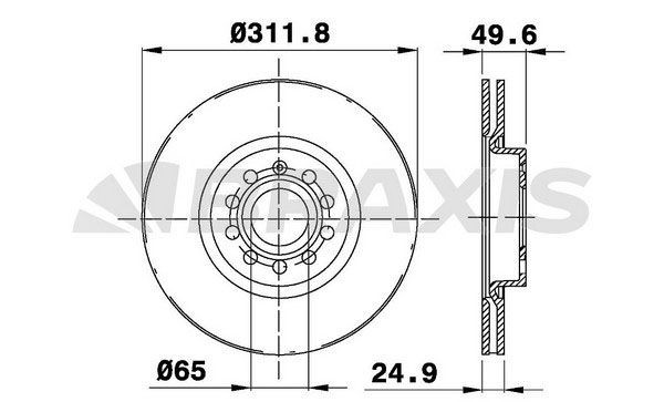 BRAXIS Brzdový kotouč AE0025 Kotúče SKODA BRAXIS AE0025