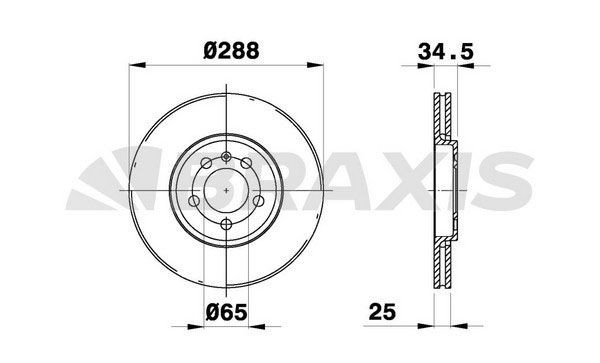 BRAXIS Brzdový kotouč AE0047 Kotúčové brzdy SKODA BRAXIS AE0047