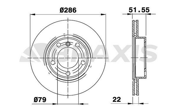 BRAXIS Disco freno AE0059 AE0059 costo Dischi freno BMW Serie 6 BRAXIS