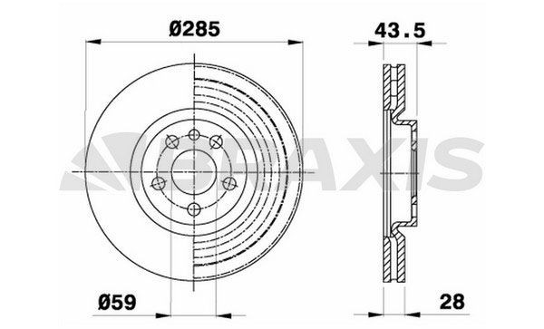 BRAXIS Bromsskiva AE0132 LANCIA bromsskivor sport BRAXIS AE0132