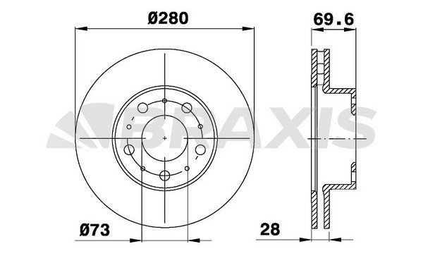 BRAXIS Remschijf AE0176 BRAXIS Sportremschijven FIAT AE0176