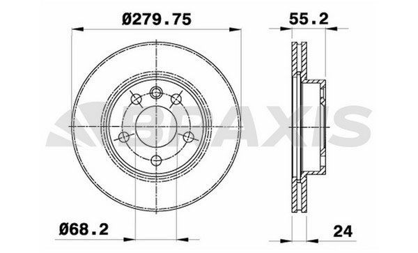 BRAXIS Δισκόπλακα AE0237 BRAXIS Αγωνιστικές δισκόπλακες Volkswagen AE0237