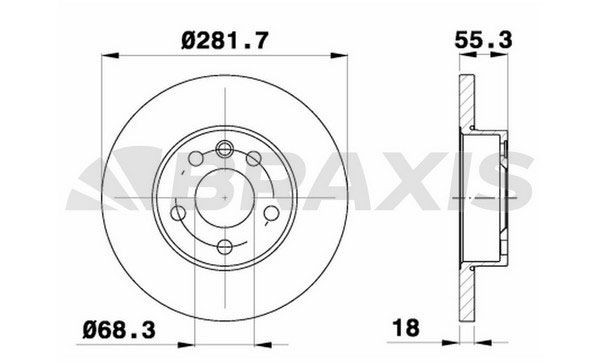 BRAXIS Δισκόπλακα AE0309 BRAXIS Αγωνιστικές δισκόπλακες Volkswagen AE0309