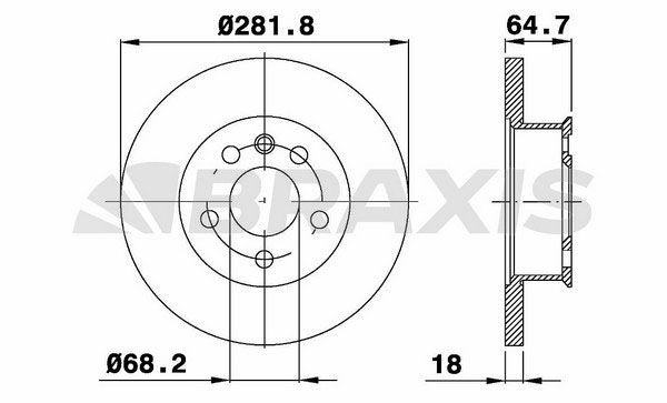 BRAXIS Δισκόπλακα AE0313 Αγωνιστικές δισκόπλακες Volkswagen BRAXIS AE0313
