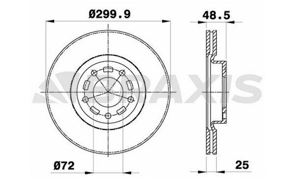 BRAXIS Bromsskiva AE0314 MAZDA bromsskivor sport BRAXIS AE0314