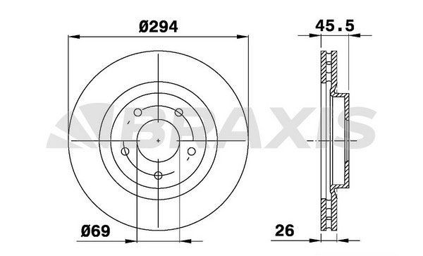 BRAXIS Δισκόπλακα AE0316 Αγωνιστικές δισκόπλακες PEUGEOT BRAXIS AE0316