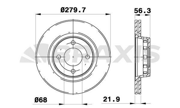 BRAXIS Bremseskive AE0328 AE0328 BRAXIS Sports bremseskiver Audi billig