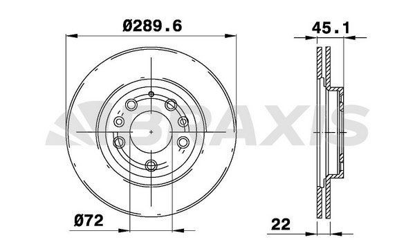 BRAXIS Bremžu diski AE0377 Bremžu diski BRAXIS Mazda 626 AE0377