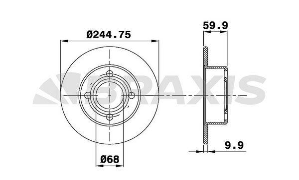 BRAXIS Bremseskive AE0385 AE0385 BRAXIS Sports bremseskiver Audi billig