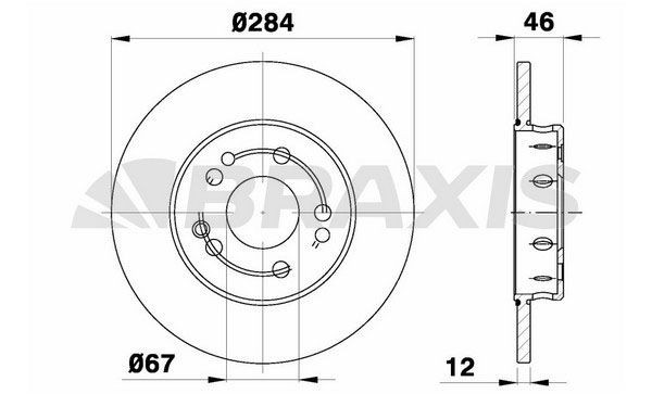 BRAXIS Δισκόπλακα AE0394 BRAXIS Αγωνιστικές δισκόπλακες MERCEDES-BENZ AE0394