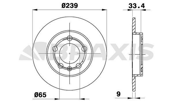 BRAXIS Brzdový kotouč AE0415 Brzdové kotúče BRAXIS SKODA AE0415