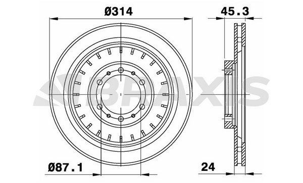 BRAXIS Disque de frein AE0459 AE0459 BRAXIS Disque Mitsubishi pas cher