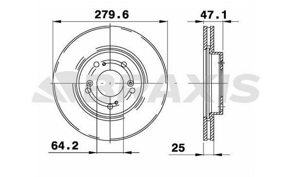 BRAXIS Piduriketas AE0469 Piduriketas BRAXIS Honda FR-V AE0469