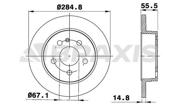 BRAXIS Δισκόπλακα AE0484 BRAXIS Αγωνιστικές δισκόπλακες MERCEDES-BENZ AE0484