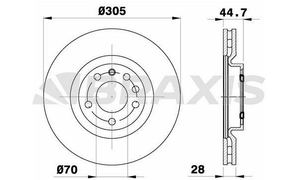 BRAXIS Remschijf AE0501 Sportremschijven BRAXIS FIAT AE0501