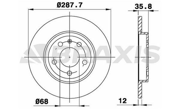 BRAXIS Disque de frein AE0506 BRAXIS Disque de frein sport AUDI AE0506