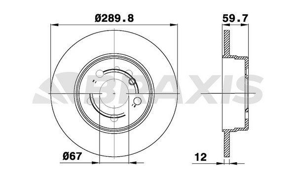 BRAXIS Bremseskive AE0518 Bremseskiver BRAXIS VIANO AE0518 billig