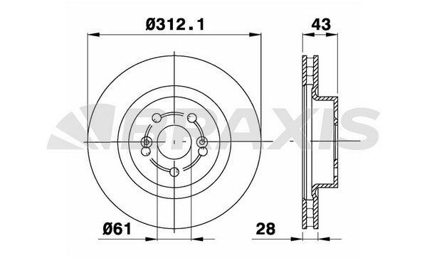 BRAXIS Disque de frein AE0525 Disque de frein sport BRAXIS RENAULT AE0525