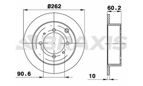 BRAXIS Disque de frein AE0536 AE0536 BRAXIS Disques de frein Mitsubishi pas cher