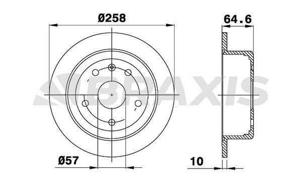 BRAXIS Bromsskiva AE0553 DAEWOO bromsskivor BRAXIS AE0553