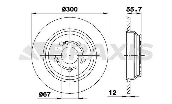 BRAXIS Δισκόπλακα AE0565 Αγωνιστικές δισκόπλακες MERCEDES-BENZ BRAXIS AE0565