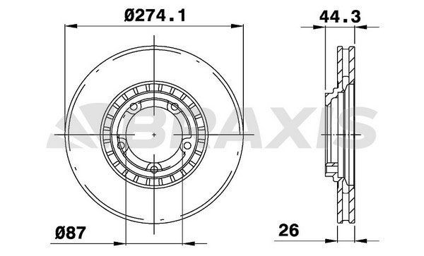 BRAXIS Δισκόπλακα AE0569 Αγωνιστικές δισκόπλακες HYUNDAI BRAXIS AE0569