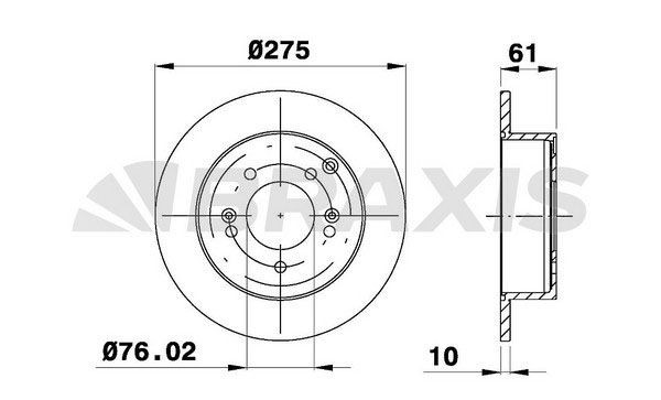 BRAXIS Δισκόπλακα AE0584 Δίσκος φρένων KIA BRAXIS AE0584
