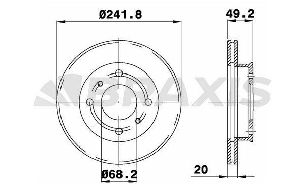 BRAXIS Δισκόπλακα AE0587 Αγωνιστικές δισκόπλακες NISSAN BRAXIS AE0587