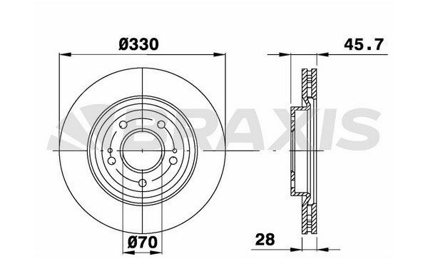 BRAXIS Disque de frein AE0590 BRAXIS Disques MITSUBISHI AE0590